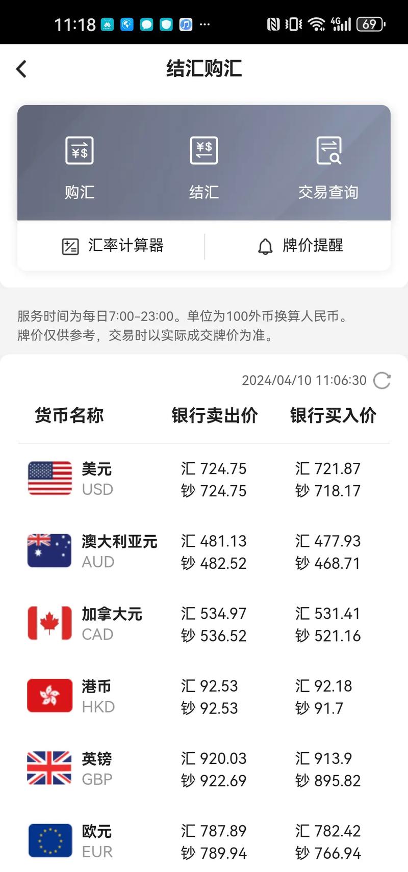 今日兴业外汇实时汇率