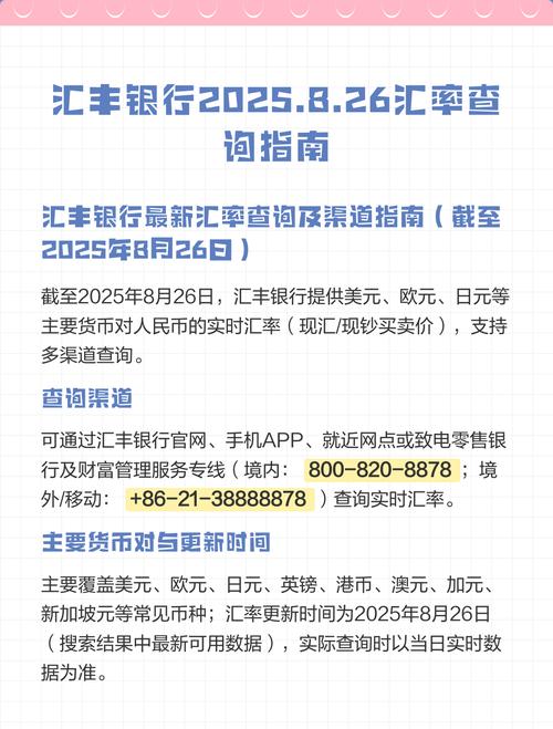 汇丰银行换美元实时汇率怎么查?手续费多少?今天能兑换吗?